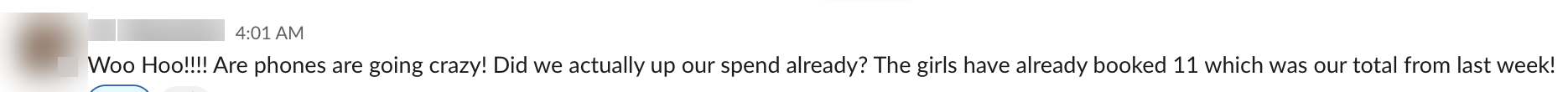 Client message: already booked 11
